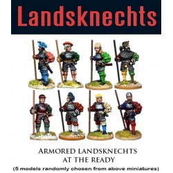 Landsknechts Armored Halberds At Ready 1 28mm Renaissance FOUNDRY