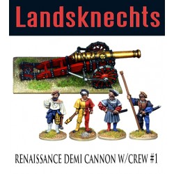 Renaissance Demi-Cannon w/Crew 1 28mm Landsknechts FOUNDRY