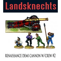 Renaissance Demi-Cannon w/Crew 2 28mm Landsknechts FOUNDRY