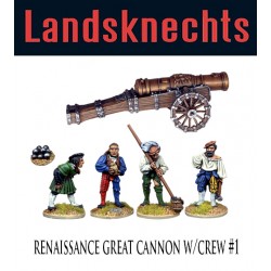 Renaissance Great Cannon w/Crew 1 28mm Landsknechts FOUNDRY