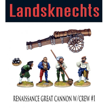 Renaissance Great Cannon w/Crew 1 28mm Landsknechts FOUNDRY