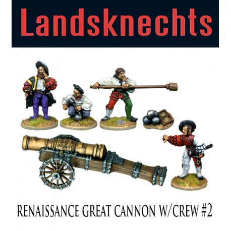 Renaissance Great Cannon w/Crew 2 28mm Landsknechts FOUNDRY