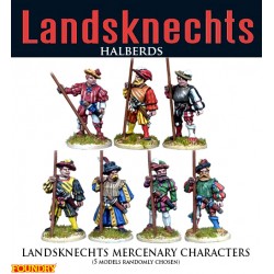 Landsknechts Mercenary Characters w/Halberds 28mm Renaissance FOUNDRY