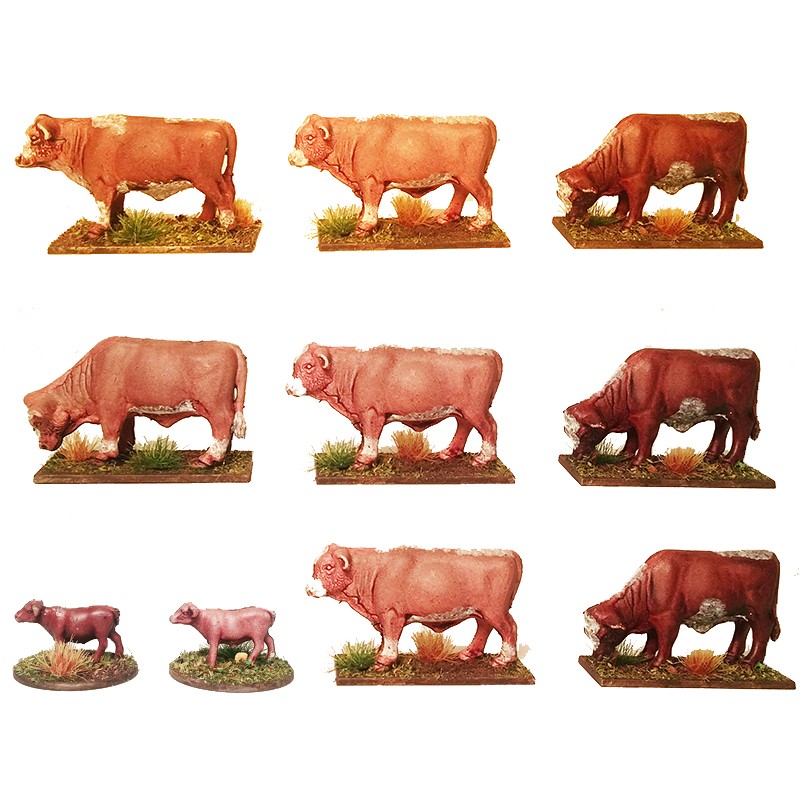 Farm Animals - Cows - Cattle (Livestock) 28mm Wargaming FRONTLINE GAMES -  Frontline-Games