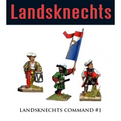 Landsknechts Command 1 28mm Renaissance FOUNDRY
