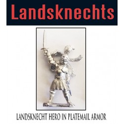 Landsknechts Hero in Platemail Armor 28mm Renaissance FOUNDRY