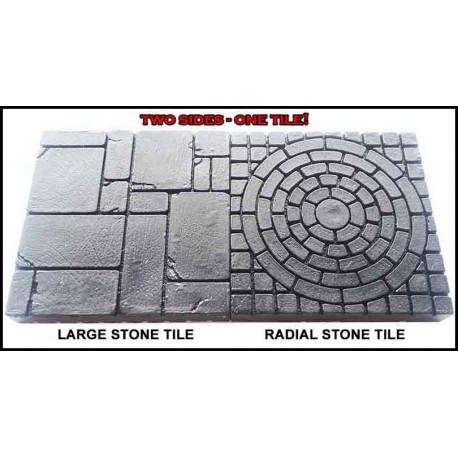LARGE STONE - RADIAL STONE 2"x2" DOUBLE-SIDE DUNGEON TILES
