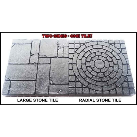 LARGE STONE - RADIAL STONE 2"x2" DOUBLE-SIDE DUNGEON TILES