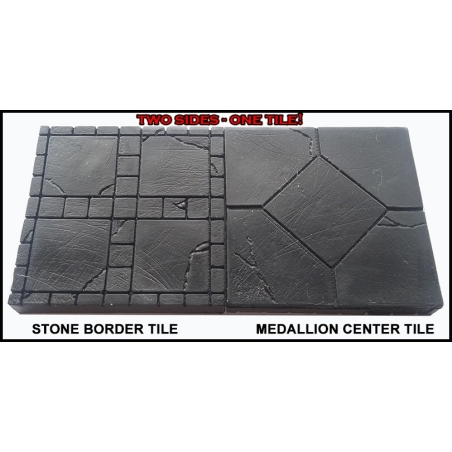 STONE BORDER - MEDALLION CENTER 2"x2" DOUBLE-SIDE DUNGEON TILES