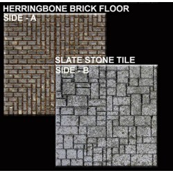 HERRINGBONE BRICK - SLATE STONE DUNGEON  2"x2" DOUBLE-SIDE DUNGEON TILES