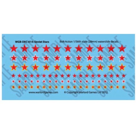 Bolt Action Soviet Stars decal sheet 28mm WWII WARLORD