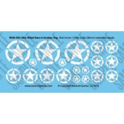 Allied Stars decal sheet 28mm WWII WARLORD