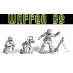 German Waffen SS 81mm Medium Mortar Team w/base 28mm WWII WEST WIND