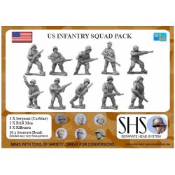 American U.S. SHS Infantry Squad (1944 - Separate Head System) 28mm WWII WEST WIND
