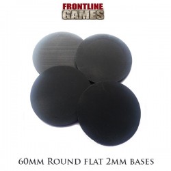60mm x 2mm thick round lipped bases FRONTLINE GAMES