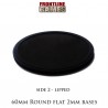 60mm x 2mm thick round lipped bases FRONTLINE GAMES