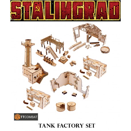 STALINGRAD TANK FACTORY SET! 28mm WWII Terrain TTCOMBAT