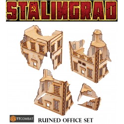 STALINGRAD RUINED OFFICE BUILDINGS SET! 28mm WWII Terrain TTCOMBAT