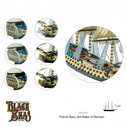 BLACK SEAS French Navy 3rd Rates of Renown Set  WARLORD GAMES