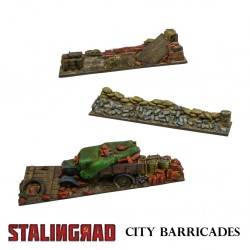 City Barricades (3) 28mm Terrain scale WWII WARLORD GAMES