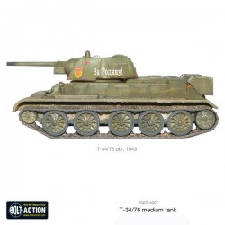Russian T34/76 Medium tank (41,42 or 43) WWII 28mm 1/56th (no box) WARLORD GAMES