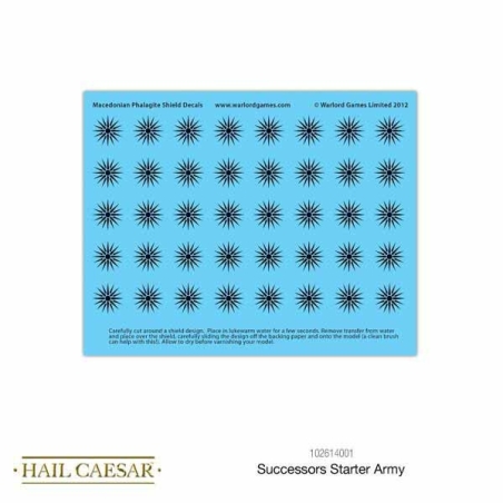 Greek Macedonian Phalangite shield transfers Decals Sheet WARLORD GAMES