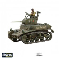 U.S. or British M3 or M3A1 "Stuart" Light tank WWII 28mm 1/56th (no box) WARLORD GAMES