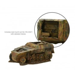 German burnt out Sd. Kfz 250/1 Halftrack WARLORD GAMES