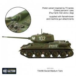 Russian T34/85 Medium tank WWII 28mm 1/56th (no box) WARLORD GAMES