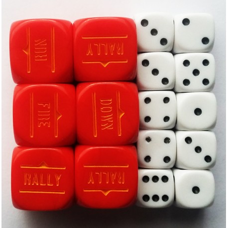 RED ORDER DICE & D6s SET BOLT ACTION (16) WWII WARLORD GAMES