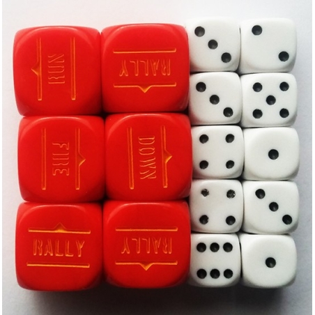 RED ORDER DICE & D6s SET BOLT ACTION (16) WWII WARLORD GAMES