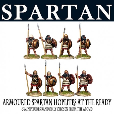 Greek Armoured Spartan Hoplites at the Ready (5) 28mm Ancients FOUNDRY