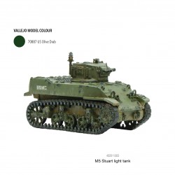 U.S. M5 "Stuart" or M5A1 or E7-7 Light tank WWII 28mm 1/56th (no box) WARLORD GAMES