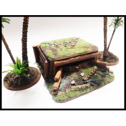 Machine Gun Log Bunker 28mm WWII Jungle or Eastern Front Terrain WARLORD GAMES