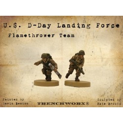 US American D-Day Flame Thrower Team 28mm WWII TRENCHWORX