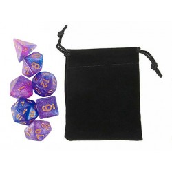 Polyhedral Dice Set w/ Personal Dice bag 5 FRONTLINE GAMES