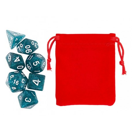 Polyhedral Dice Set w/ Personal Dice bag 7 FRONTLINE GAMES