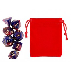 Polyhedral Dice Set w/ Personal Dice bag 8 FRONTLINE GAMES