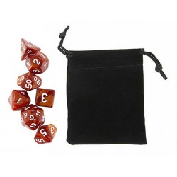 Polyhedral Dice Set w/ Personal Dice bag 9 FRONTLINE GAMES