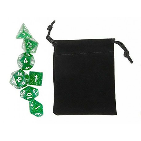 Polyhedral Dice Set w/ Personal Dice bag 10 FRONTLINE GAMES