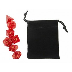 Polyhedral Dice Set w/ Personal Dice bag 11 FRONTLINE GAMES