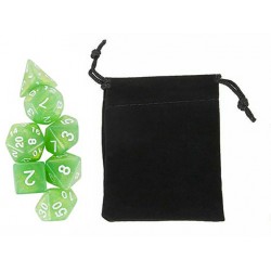 Polyhedral Dice Set w/ Personal Dice bag 12 FRONTLINE GAMES