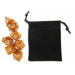 Polyhedral Dice Set w/ Personal Dice bag 13 FRONTLINE GAMES