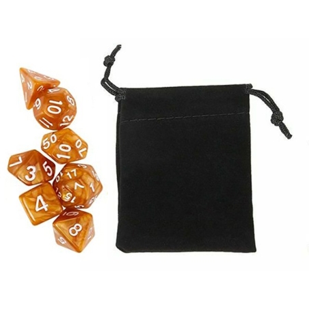 Polyhedral Dice Set w/ Personal Dice bag 13 FRONTLINE GAMES