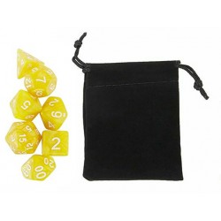 Polyhedral Dice Set w/ Personal Dice bag 14 FRONTLINE GAMES