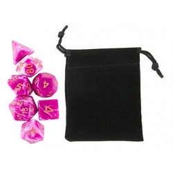 Polyhedral Dice Set w/ Personal Dice bag 16 FRONTLINE GAMES