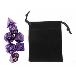 Polyhedral Dice Set w/ Personal Dice bag 17 FRONTLINE GAMES