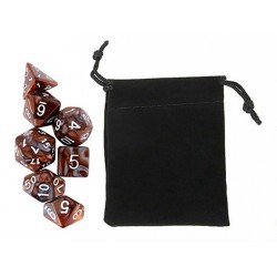 Polyhedral Dice Set w/ Personal Dice bag 18 FRONTLINE GAMES