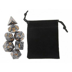 Polyhedral Dice Set w/ Personal Dice bag 20 FRONTLINE GAMES