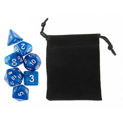Polyhedral Dice Set w/ Personal Dice bag 21 FRONTLINE GAMES